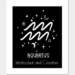 Aquarius Personality White Text Posters and Art